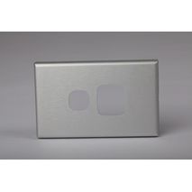 TRADER Slimline Leopard Series Single Power Point  Brushed Aluminium Cover Plate