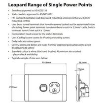 TRADER Slimline Leopard Series Power Point BLACK