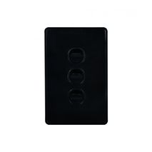 Trader Switch Vertical 3 Gang, 10AX/16A 250V black
