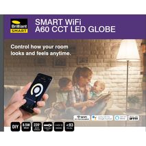Smart Wifi A60 Led 9w B22 CCT Globe works with Alexa and Google Assistant