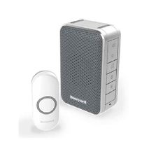 Portable Doorbell, Wireless & Push Button 150m Range Silver Grey