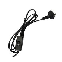 Black Flex and Plug  Power Cord with Inline Switch 1.8m
