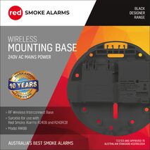 Black Mounting Base for Main Powered Smoke Alarm - Wireless Interconnect For use with R240 & R240RC