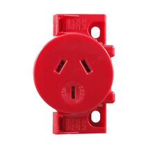 Red Quick Connect Surface Socket 250V AC 10A 1-2.5mm2 2C+E