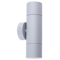 Round Up Down Wall Light Matte Silver IP65