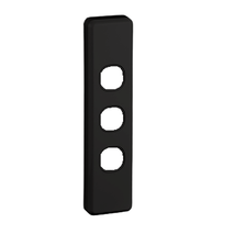 Clipsal C2033 Switch Grid Plate And Cover 3 Gang Architrave Black