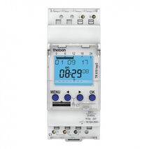 Theben Time Switch, Digital 240VAC, 1 Channel, 2 Module, Din Mount with Power Reserve