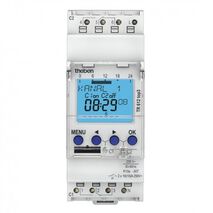 Theben Time Switch, Digital 240VAC, 2 Channel, 2 Module, Din Mount with Power Reserve