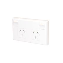 Clipsal 695 Twin Switch Socket Outlet 240V 10A Horizontal