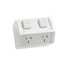 Clipsal WSC227/2/15 Twin Switch Socket Outlet 250V 15A Weather Proof