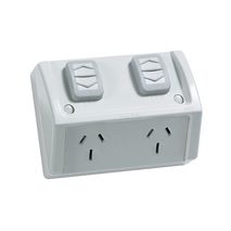 Clipsal WSCF227/2 Twin Switch Socket Outlet 250V 10A Weather Proof Flush Mount