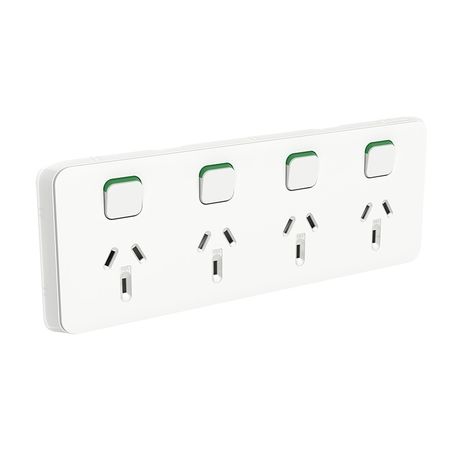 Clipsal 3015/4 Iconic - Quad Switch Socket Outlet Horizontal Mount 250V 10A