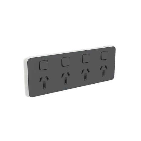 Clipsal 3015/4C-AN Iconic - Skin Socket Outlet Cover Horizontal Mount For Quad Switched Socket