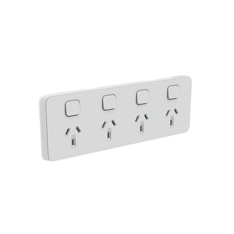 Clipsal 3015/4C-CY Iconic - Skin Socket Outlet Cover Horizontal Mount For Quad Switched Socket