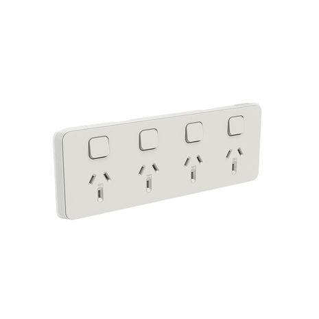 Clipsal 3015/4C-WY Iconic - Skin Socket Outlet Cover Horizontal Mount For Quad Switched Socket