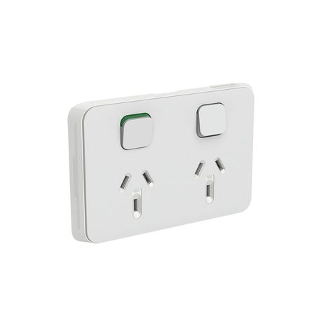 Clipsal 3025C-CY Iconic - Skin Socket Outlet Cover Horizontal Mount For Twin Switched Socket