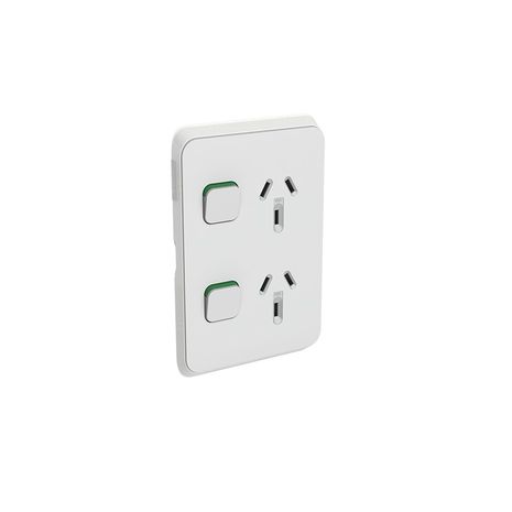 Clipsal 3025VC-CY Iconic - Skin Socket Outlet Cover Vertical Mount For Twin Switched Socket