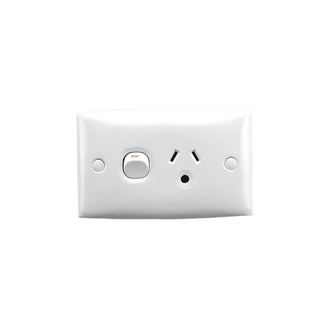Clipsal 15L Single Switch Socket Outlet 250V 10A Standard Size Round Earth Pin For Lighting