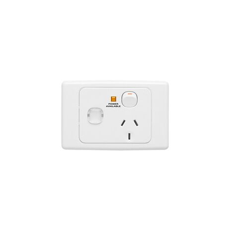 Clipsal 2015XPAPID Single Switch Socket Outlet 250V 10A Removable Plug Identi?cation Combination Power White Electric