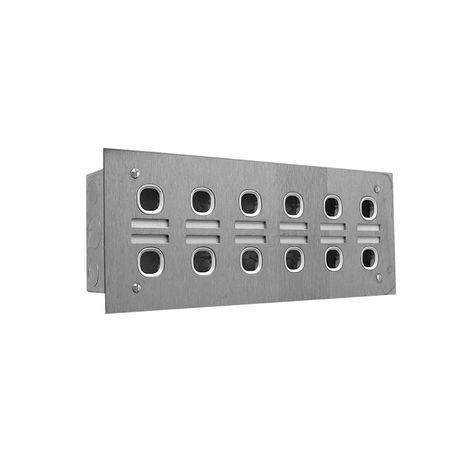 Clipsal B12/30L6 Labelled Switch Plate 12 Gang Stainless Steel 2 Rows Of 6 White Electric
