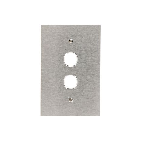 Clipsal BSL32VH Switch Grid Plate And Cover 2 Gang Bsl Style Less Mechanism Over Size