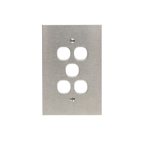 Clipsal BSL35VH Switch Grid Plate And Cover 5 Gang Bsl Style Less Mechanism Over Size