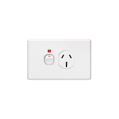 Clipsal C2015/15N Single Switch Socket Outlet Classic 250V 15A Indicator
