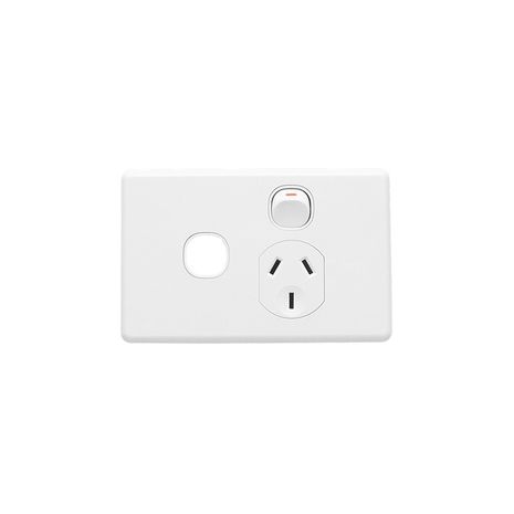 Clipsal C2015XUA Single Switch Socket Outlet Classic 250V 10A Removable Extra Switch Aperture