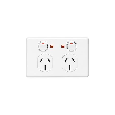 Clipsal C2025/15N Twin Switch Socket Outlet Classic 250V 15A Indicator