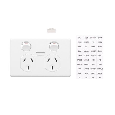 Clipsal C2025I Twin Switch Socket Outlet Classic 250V 10A Circuit Identification
