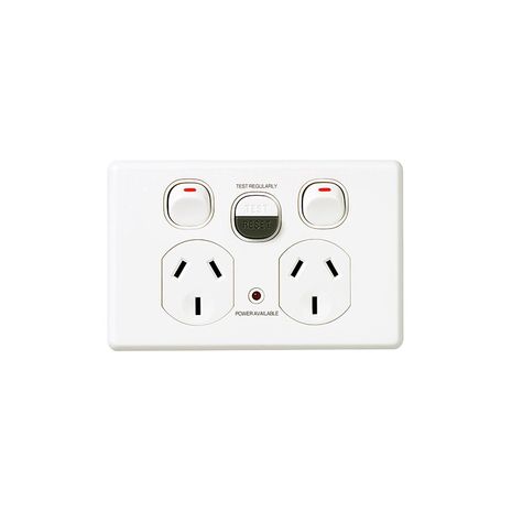 Clipsal C2025RC Rcd Protected Twin Switch Socket Outlet Classic 250V 10A 30ma Rcd