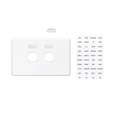 Clipsal C2032HI Switch Grid Plate And Cover 2 Gang Horizontal Mount