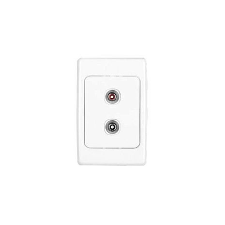 Clipsal 2032SPK Wallplate Twin Audio With Black And Red Rca Connector White Electric