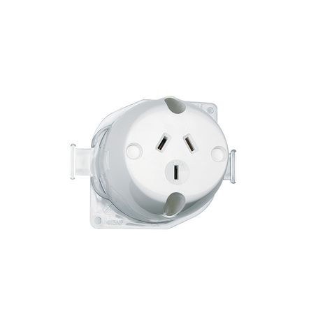 Clipsal 413B100 Single Socket Outlet 250vac 10A 3 Pin Surface Mount 413B100 White Electric