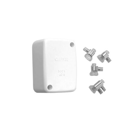 Clipsal 554J4B100 Junction Box 45x86x58mm With 1 Earth 3 Active Loose Connector 100 Pack White Electric