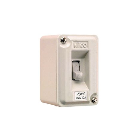 Clipsal PS110-I Protected Switch 2 Gang 1 Pole 250vac 10A Surface Mount Intermediate