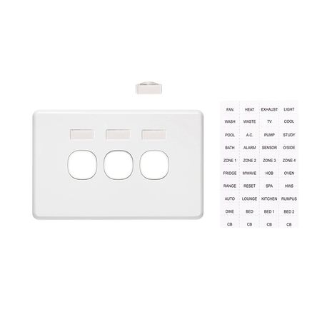 Clipsal C2033HI Switch Grid Plate And Cover 3 Gang Less Mechanism Horizontal Mount