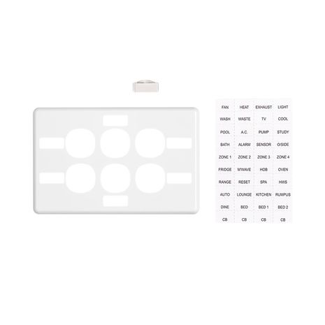 Clipsal C2036HIC Switch Plate Cover 6 Gang Metal Finish Horizontal Mount With Id Window