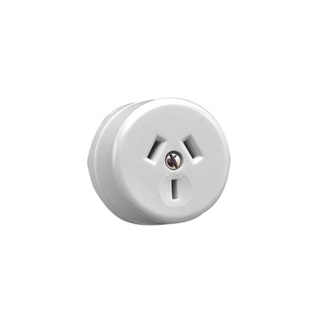 Clipsal 412 Single Socket Outlet 250vac 10A 3 Pin Surface Mount