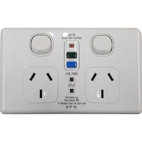 BKZ0230SPWA Classic Double Power Point RCD Protected 20A 30ma