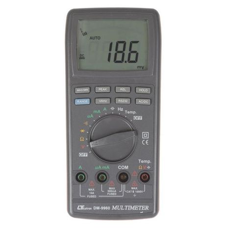 Lutron DM-9960 Digital Multimeter with temperature measurement  CAT III 1000 V  4000 counts A/D, High Resolution Large LCD display with bar graph indicator