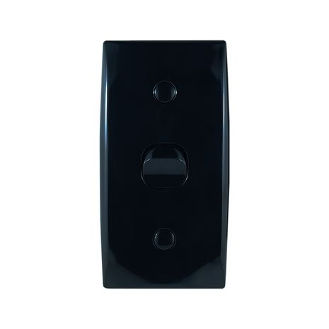 Intermediate Plate Light Switch 1 Gang – 54mm Mounting Centres BLACK