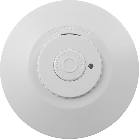 RED R10RF  Smoke Alarm, Photoelectric,  Wireless Interconnect, 3V Sealed Battery White