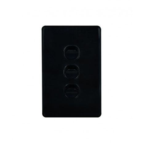 Trader Switch Vertical 3 Gang, 10AX/16A 250V black