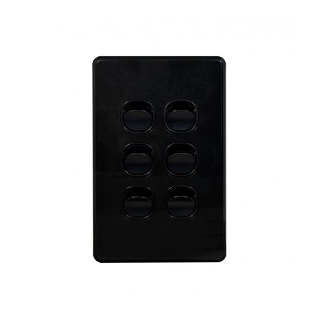Trader Switch Vertical 6 Gang, 10AX/16A 250V black