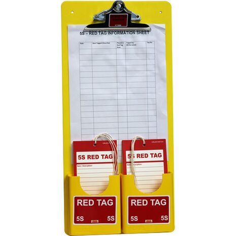 5S Red Tags Holder and Check List Clipboard