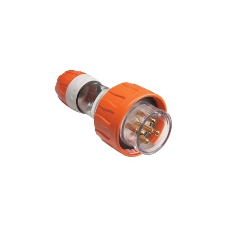 Straight Plugs - IP66  500V 20A - 5 Round Pins Electric Orange