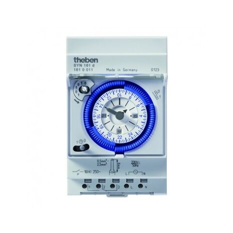 Theben Time Switch, Analogue 240VAC, 1 Channel, 3 Module, Din Mount without Power Reserve