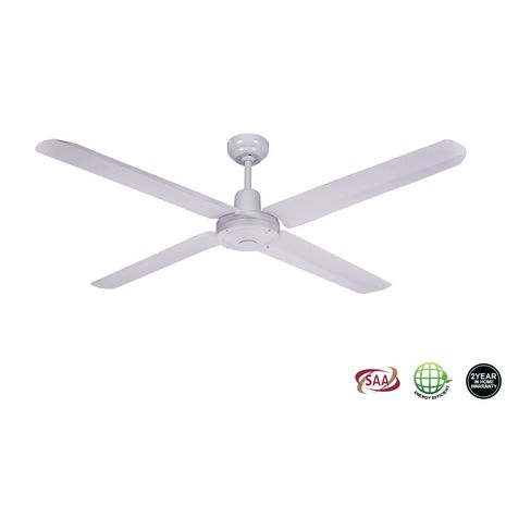 Trisera Interchangeable 3 or 4 Blade 1200mm White with Clipper Light, Fast Fix Blade and Remote