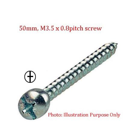 50mm M3.5 x 0.8 Pitch Long Screw